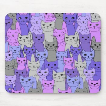 Many Purple Cats Design Mousepad by SjasisDesignSpace at Zazzle