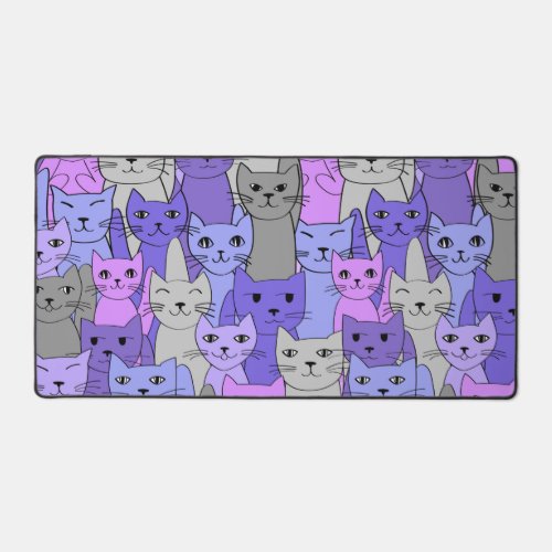 Many Purple Cats Desk Mat