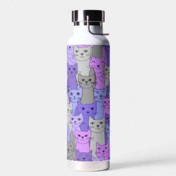 Many Purple Cats Thor Copper Vacuum Insulated Water Bottle by SjasisDesignSpace at Zazzle