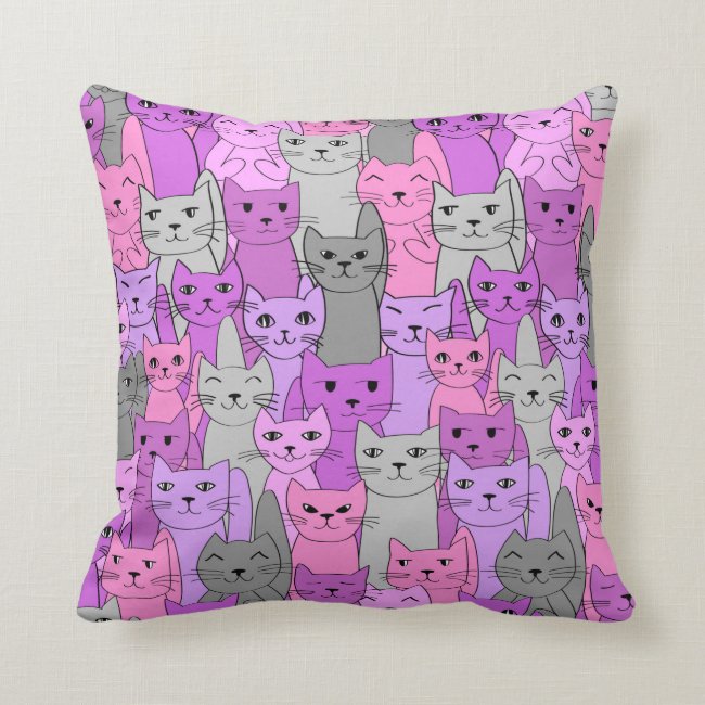 Many Purple Pink Cats Design