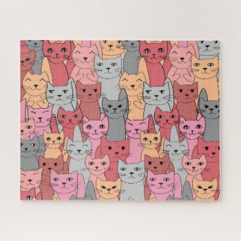 Many Red Cats Design Jigsaw Puzzle by SjasisDesignSpace at Zazzle