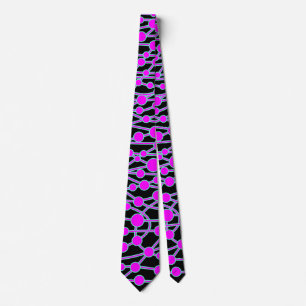 Many Roads II Magenta & Turquoise on Black Neck Tie