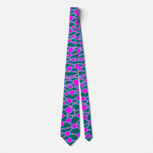 Many Roads II Magenta & Turquoise on Teal 006666 Neck Tie