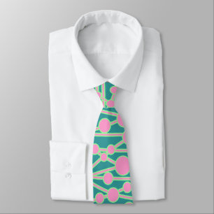 Many Roads II Pink & Green on Green 339999 Neck Tie