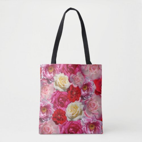 many roses tote bag