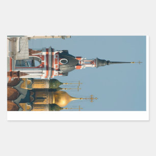 Many Russian orthodox churches in center of Moscow Rectangular Sticker