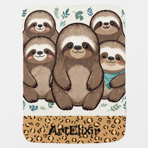 Many Sloth Baby Blanket