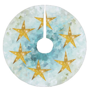 many small gray and blue diamonds brushed polyeste brushed polyester tree skirt