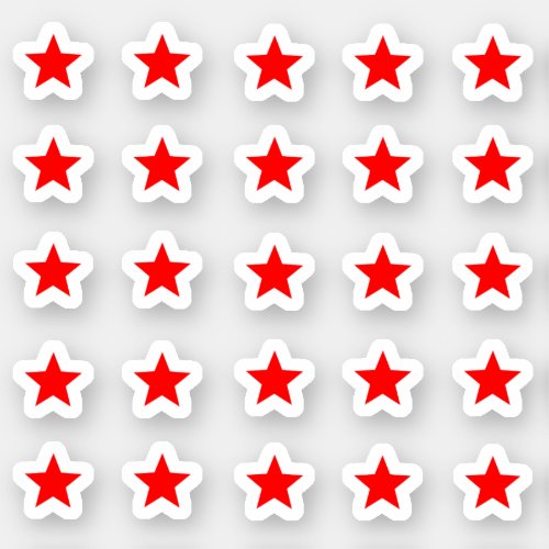 Many small red stars sticker