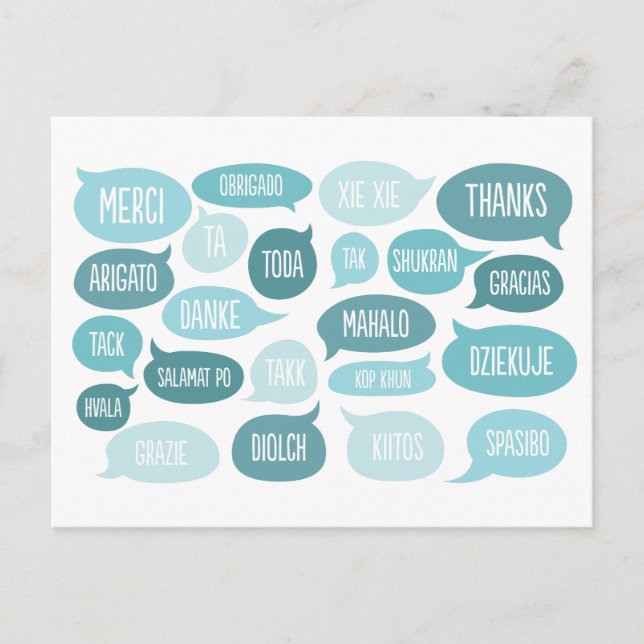 Many Thanks Customizable Thank You Postcard (Front)