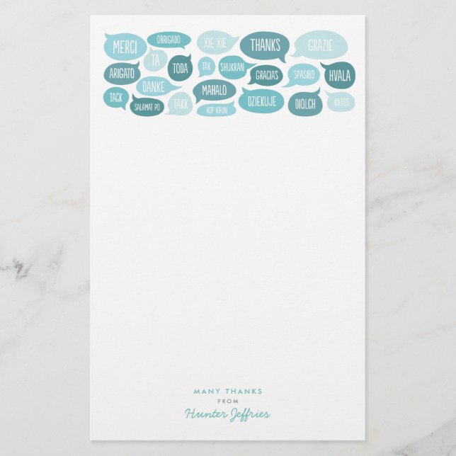 Many Thanks Customizable Thank You Stationery (Front)