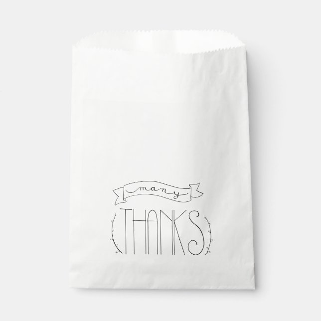 Many Thanks Wedding Favor Bags (Front)