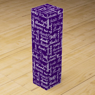 Many Thanks White Text On Purple Wine Box
