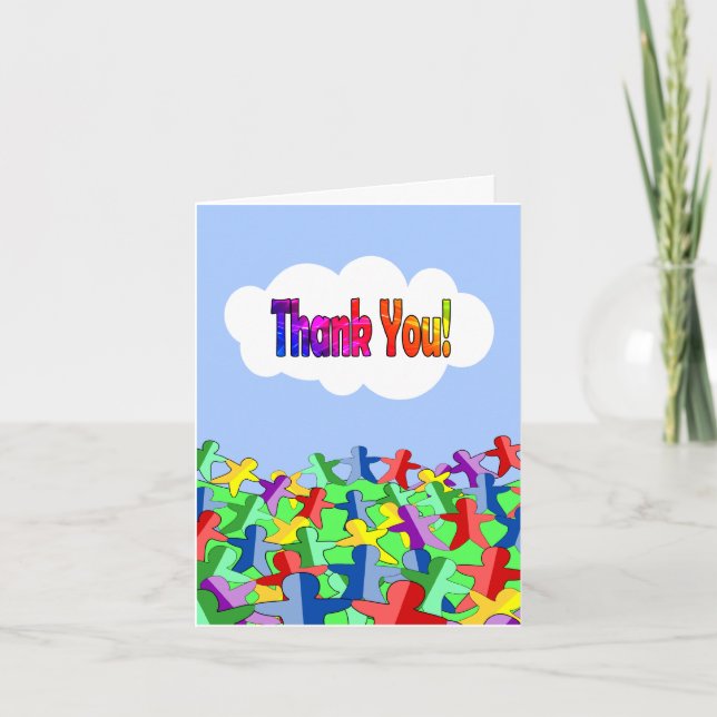 Many Thanks, with Lots of Fun Paper Dolls Thank You Card (Front)