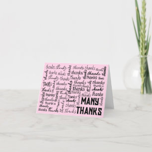Many THANKS Word Cloud Letterpress Thank You Card