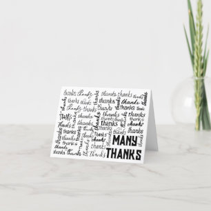 Many THANKS Word Cloud Thank You Card