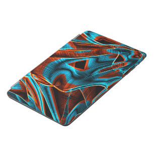 Many twisted red and sky blue burnt with grooves iPad mini cover