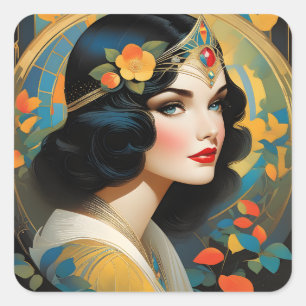 Many vintage illustrations of fairytales feature i square sticker
