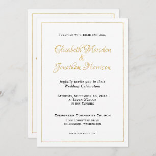 Many Waters Scripture Elegant Formal Gold Script Invitation