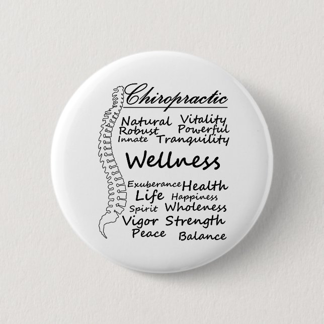 Many Ways to Say "Chiropractic" Chiropractor Gift Button (Front)