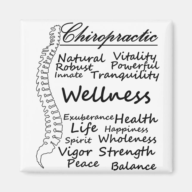 Many Ways to Say "Chiropractic" Chiropractor Gift Magnet (Front)