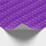 [ Thumbnail: Many White Bicycle Icons On a Purple Background Wrapping Paper ]