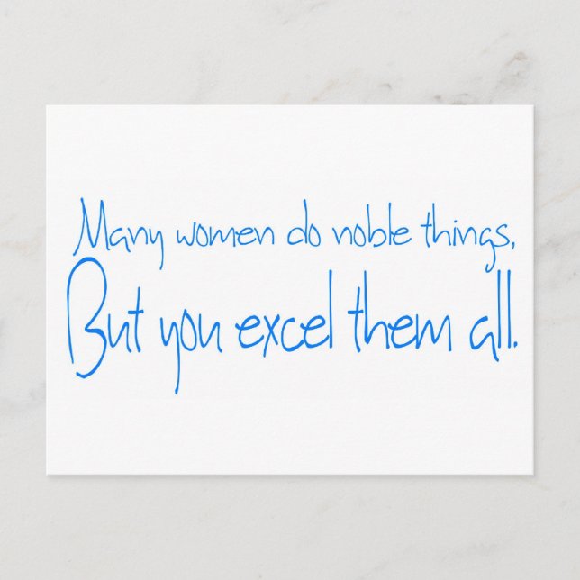 Many women do noble things... postcard (Front)