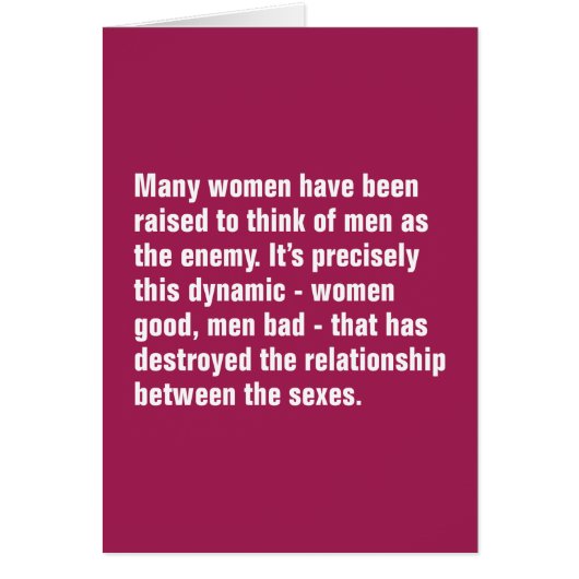 Many Women Have Been Raised To Think of Men … (Front)