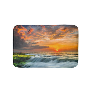 Manyar Beach At Sunrise Bathroom Mat