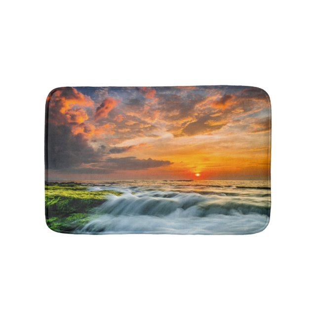 Manyar Beach At Sunrise Bathroom Mat (Front)