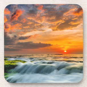Manyar Beach At Sunrise Beverage Coaster