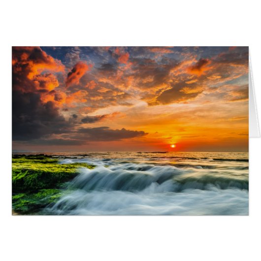 Manyar Beach At Sunrise Cards (Front Horizontal)
