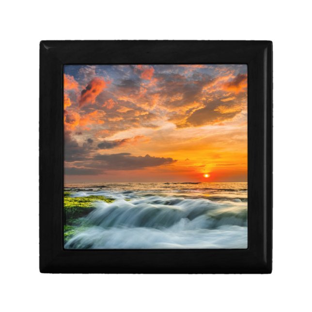 Manyar Beach At Sunrise Jewelry Box (Front)