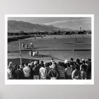 Manzanar Ansel Adams Baseball 1943 Poster