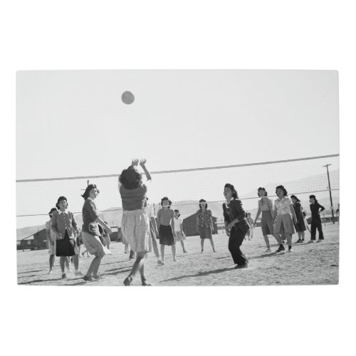 Manzanar Girls Play Volleyball WW2 Metal Print