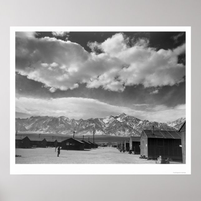 Manzanar Street Scene, Clouds 1943 Poster (Front)