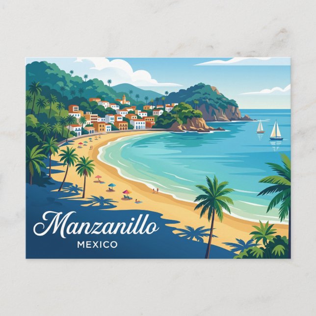 Manzanillo Mexico Postcard (Front)