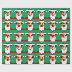 Mao Merry Christmas Chinese Pop Art Santa Claus Wrapping Paper