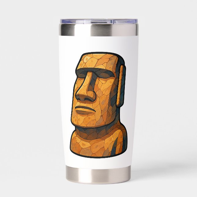 Maoi Stoic Statue Insulated Tumbler (Front)