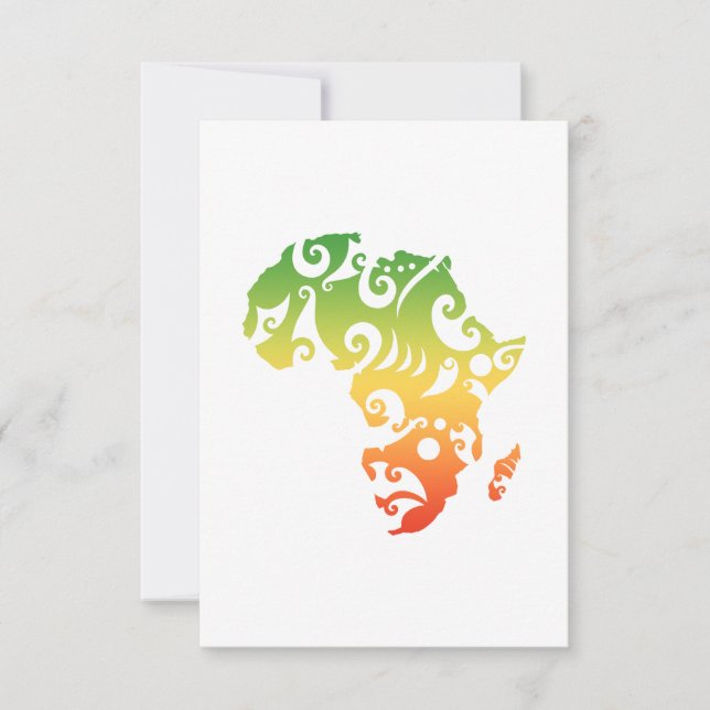 Maori Africa Map Tribal Tattoo - Gift Idea Thank You Card (Front)
