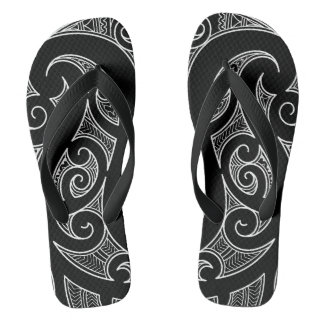Maori all black flip flops