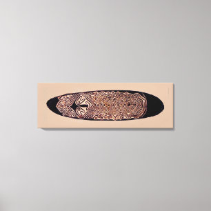 Maori Ancestor Tribal Shield Wrapped Canvas Print