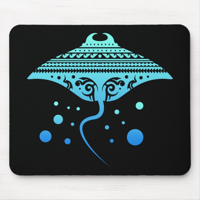 Maori Batoidea Stingray Tribal Tattoo Gift Idea Mouse Pad (Front)