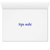 MAORI CARD:  Blue Nga Mihi Card (Inside Horizontal (Bottom))