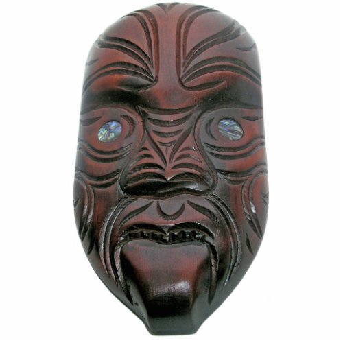 Maori Carved Mask Statuette