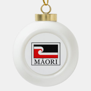 Maori Ceramic Ball Christmas Ornament