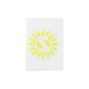 Maori Couple Lizards in Sun Yellow Gift Idea Passport Holder