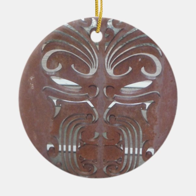 maori designs 4 ceramic ornament (Front)
