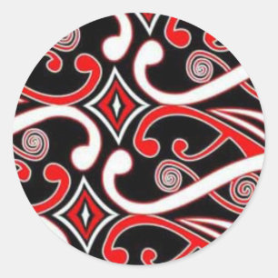 maori designs classic round sticker