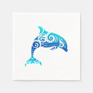 Maori Dolphin Polynesian Tribal Tattoo Gift Idea Napkins